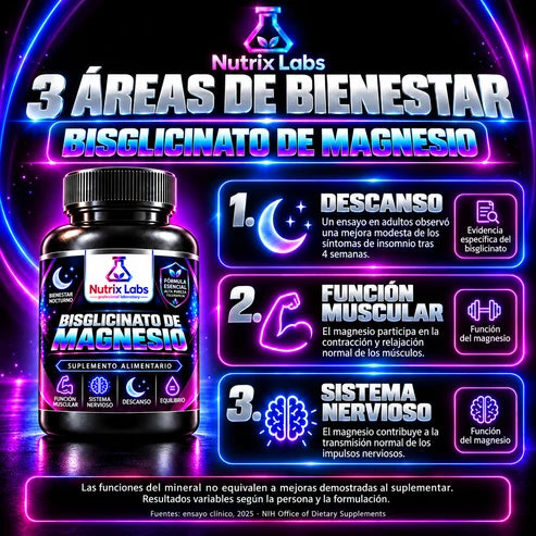 Bisglicinato de Magnesio | Nutrix Labs 60 Cápsulas