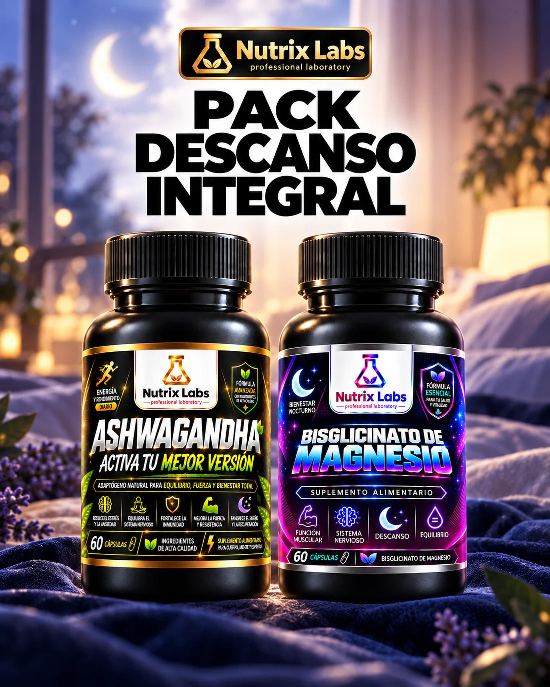 Pack Descanso Intregal |  Nutrix Labs 120 Cápsulas
