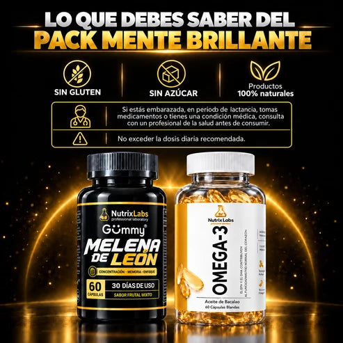 Pack Melena de León & Omega 3 | Nutrix labs 120 Cápsulas