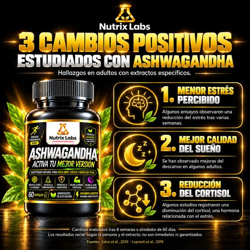 Ashwagandha en Cápsulas | Nutrix Labs  60 cápsulas