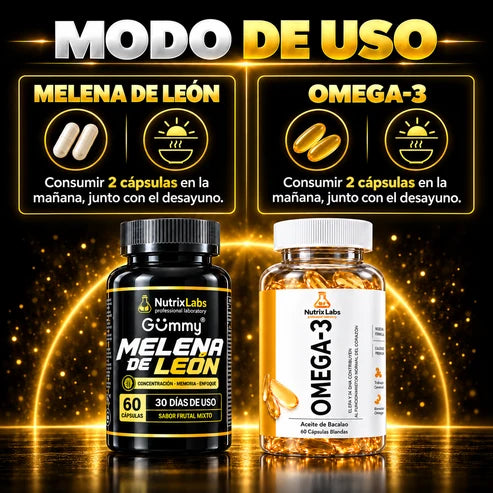 Pack Melena de León & Omega 3 | Nutrix labs 120 Cápsulas