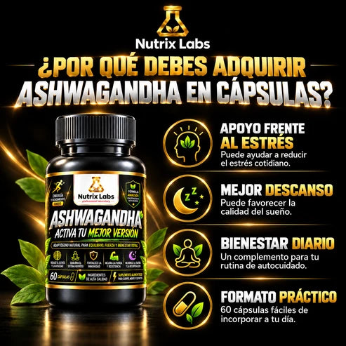 Ashwagandha en Cápsulas | Nutrix Labs  60 cápsulas