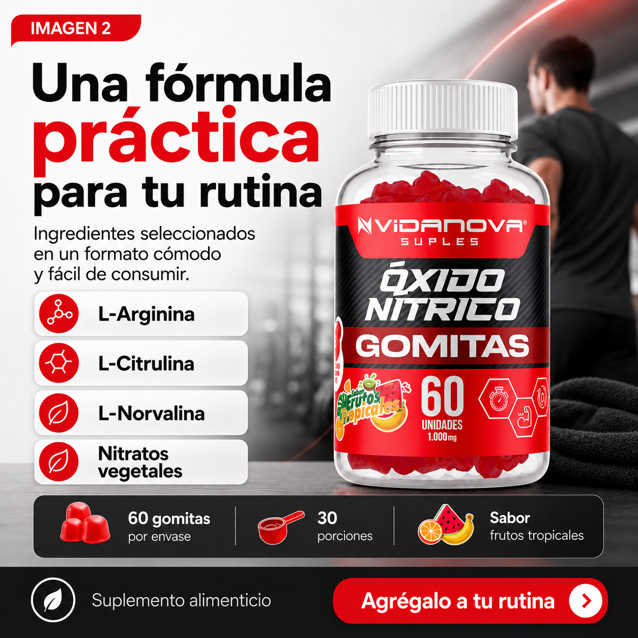Óxido Nítrico 60 Gomitas 1000mg | OFERTA ESPECIAL