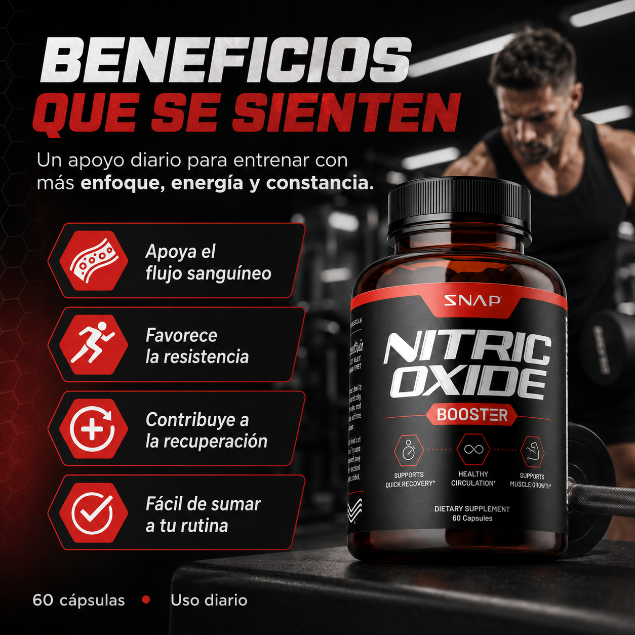 Nitric Oxide Booster 60 Cápsulas | 2x1 OFERTA ESPECIAL