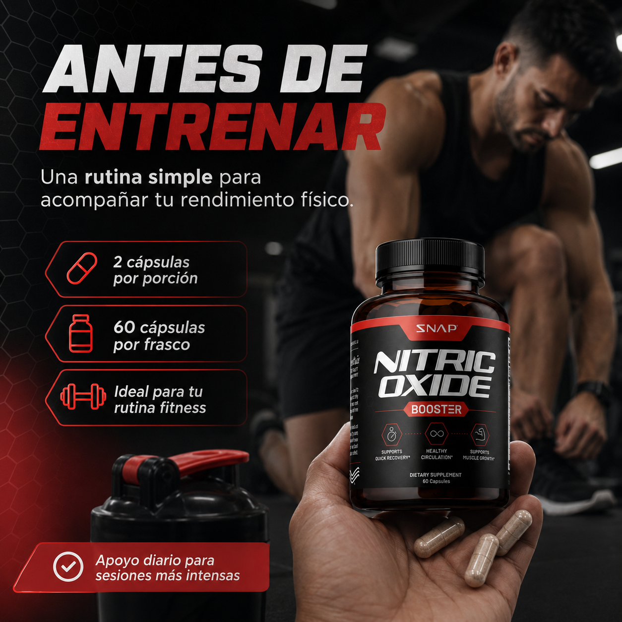 Nitric Oxide Booster 60 Cápsulas | 2x1 OFERTA ESPECIAL