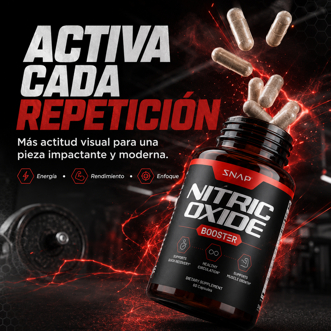 Nitric Oxide Booster 60 Cápsulas | 2x1 OFERTA ESPECIAL