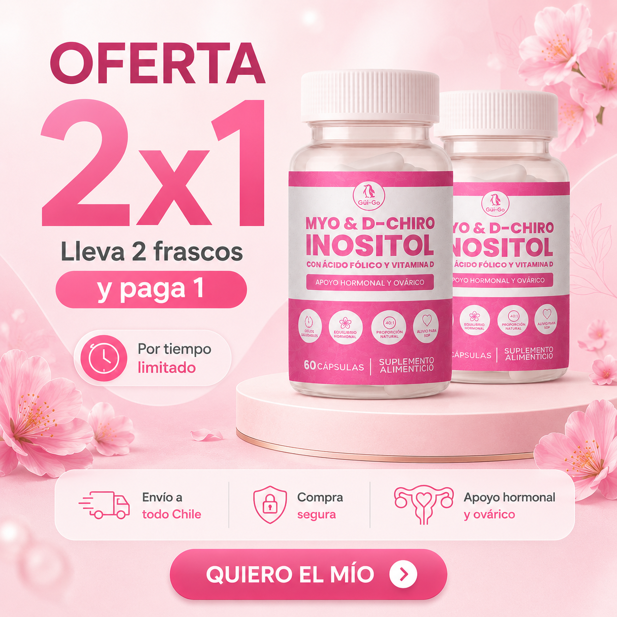 Myo Inositol 60 Cápsulas | 2x1 OFERTA ESPECIAL