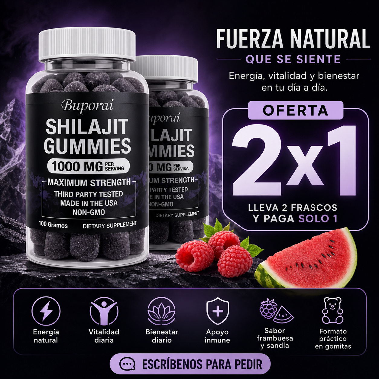 Shilajit Gummies  60 Gomitas | 2x1 OFERTA ESPECIAL