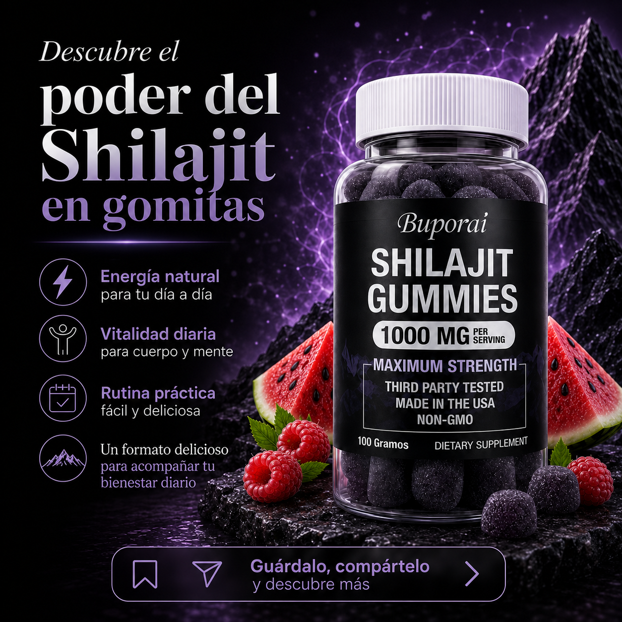 Shilajit Gummies  60 Gomitas | 2x1 OFERTA ESPECIAL