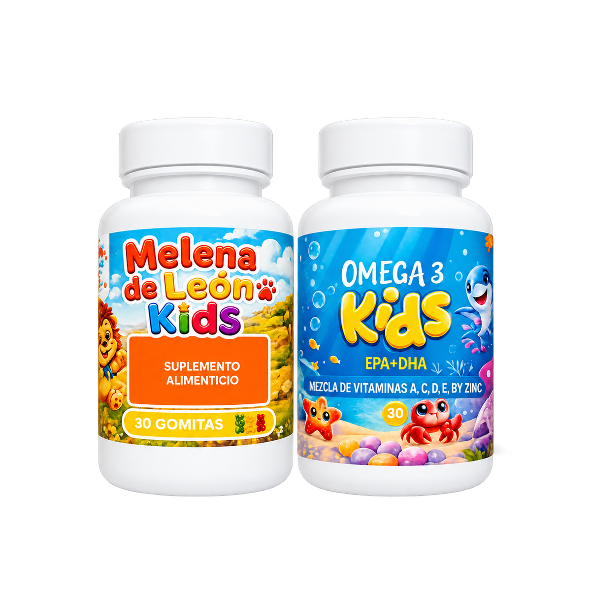 Pack Melena De León + Omega 3 |  Tea Integral Kids 60 Gummies