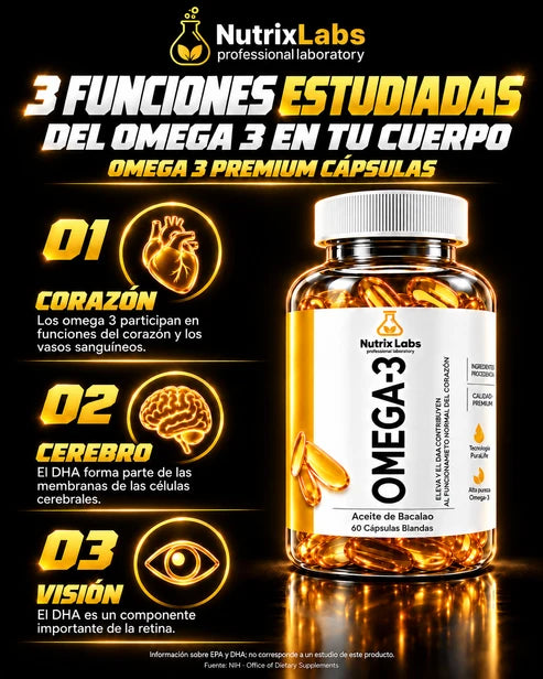 Omega 3 Premium Cápsulas | Nutrix Labs 60 cápsulas blandas