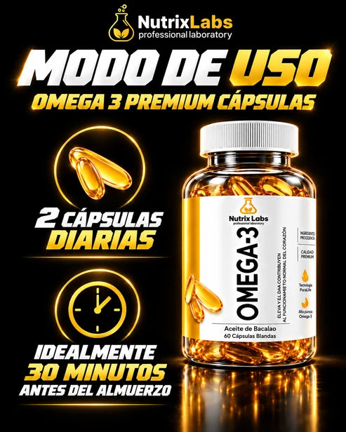 Omega 3 Premium Cápsulas | Nutrix Labs 60 cápsulas blandas
