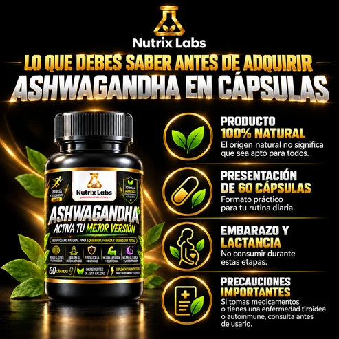 Ashwagandha en Cápsulas | Nutrix Labs  60 cápsulas