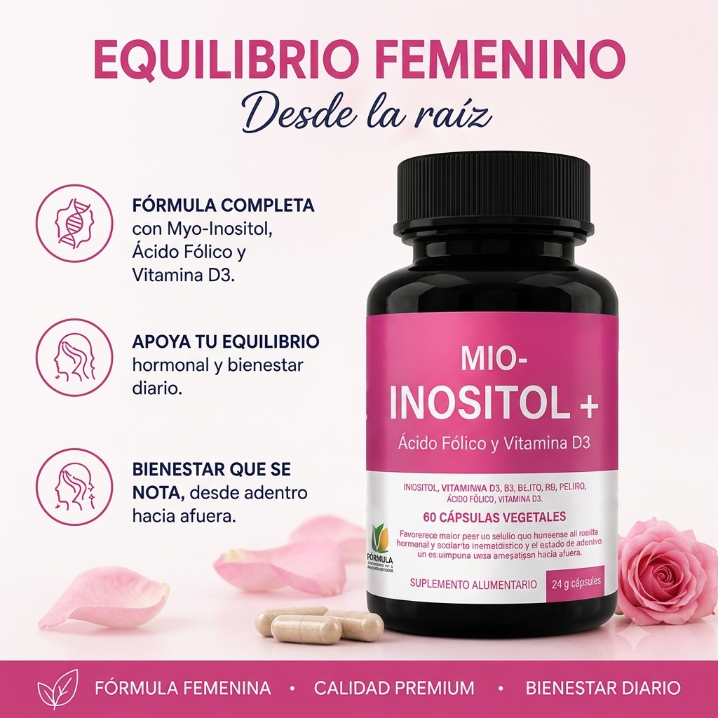 🌸 MIO-INOSITOL + Ácido Fólico y Vitamina D3 60 Cápsulas | 2x1 OFERTA ESPECIAL