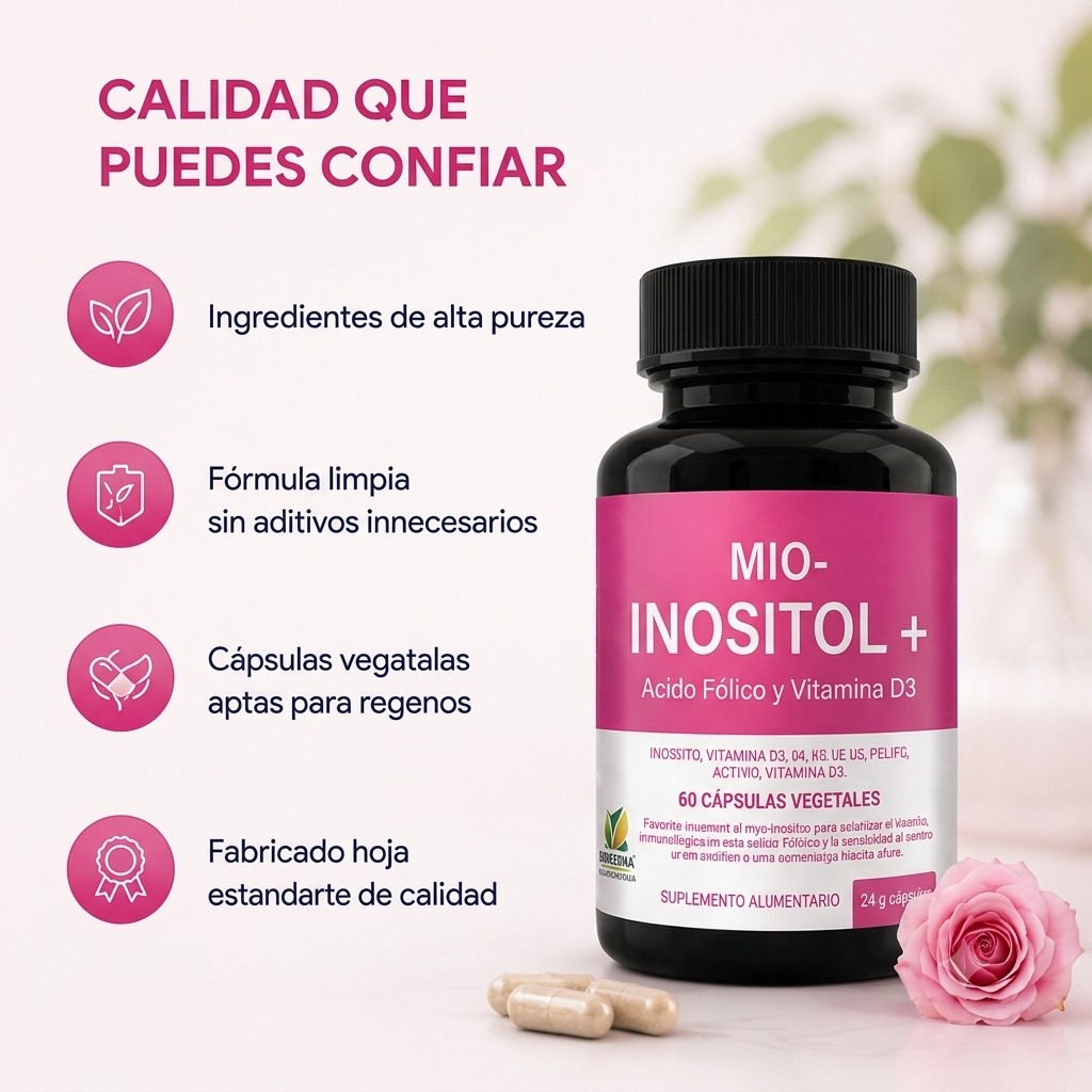 🌸 MIO-INOSITOL + Ácido Fólico y Vitamina D3 60 Cápsulas | 2x1 OFERTA ESPECIAL