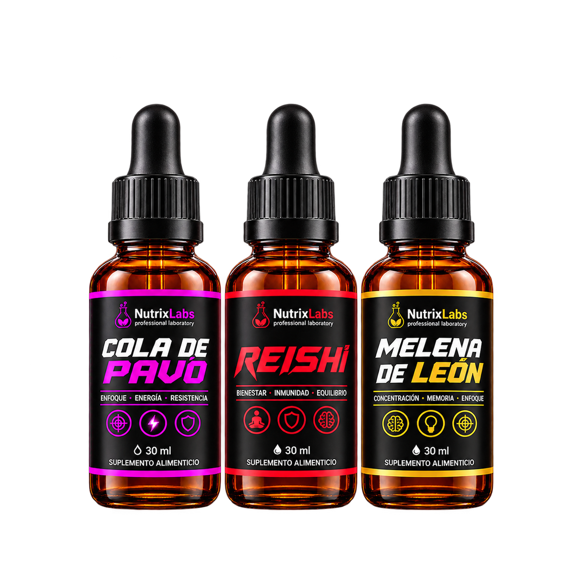 Pack Energía, Bienestar y Concentración | Nutrix Labs Gotitas 90 ml