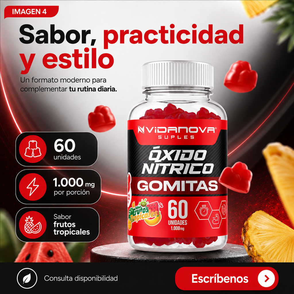 Óxido Nítrico 60 Gomitas 1000mg | OFERTA ESPECIAL
